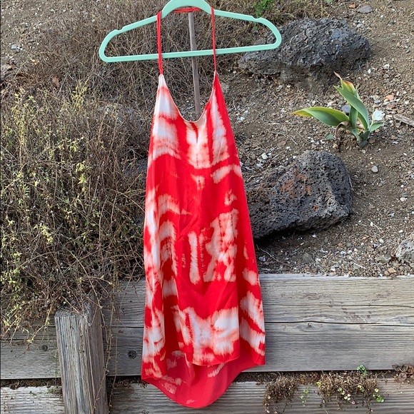 BCBGMaxAzria Dresses & Skirts - BCBG Maxazria silk tie dye halter dress